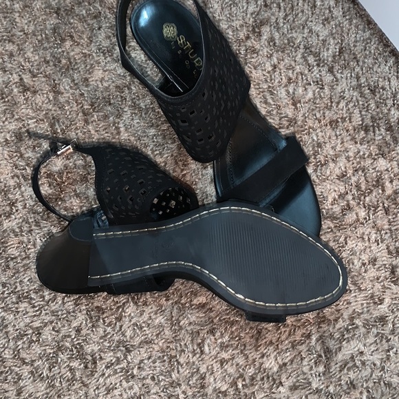 Black suede and leather Studio Isola summer heels - Picture 4 of 5